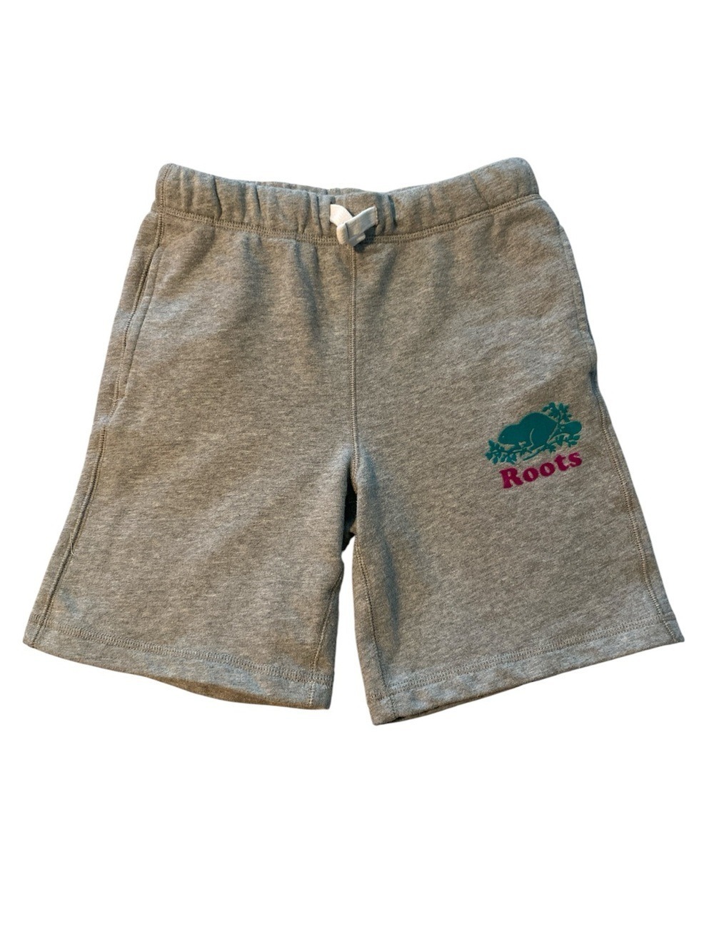 Roots Grey Sweat Shorts with Teal & Pink Logo
